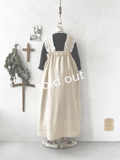 画像11: kosatofuku／レースフリルショルダーのサロペットワンピース・生成り