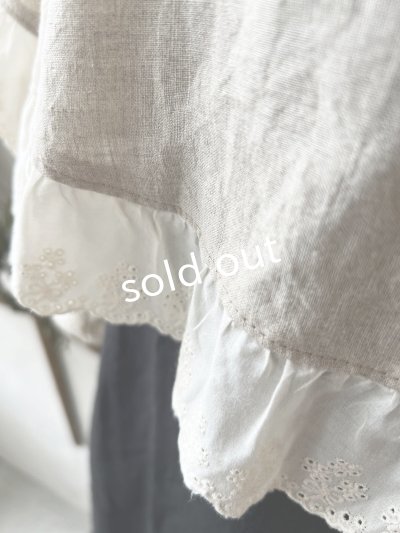 画像8: kosatofuku／フリルケープ付のリネンローギャザーワンピース・黒