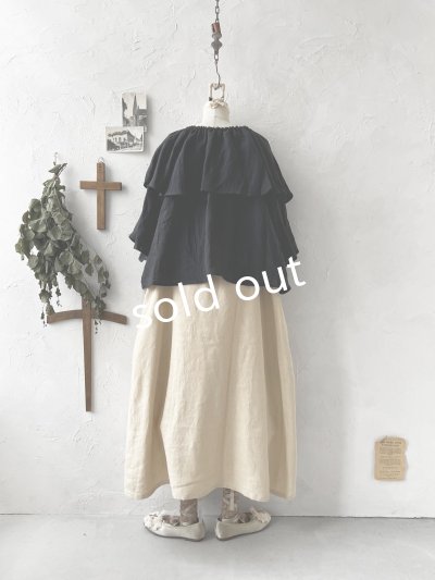 画像5: kosatofuku／リボンと大きなフリルカラーのブラウス・黒