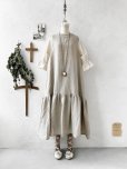画像3: kosatofuku／フリルケープ付のリネンローギャザーワンピース・生成り