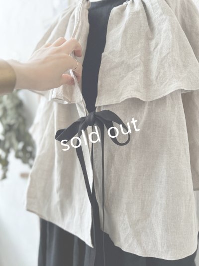 画像8: kosatofuku／リボンと大きなフリルカラーのブラウス・黒