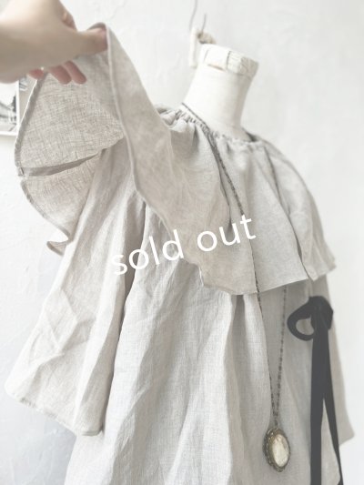 画像5: kosatofuku／リボンと大きなフリルカラーのブラウス・生成り