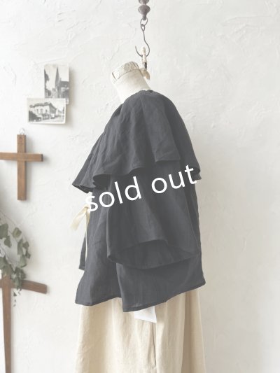 画像4: kosatofuku／リボンと大きなフリルカラーのブラウス・黒