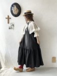 画像15: kosatofuku／フリルケープ付のリネンローギャザーワンピース・生成り