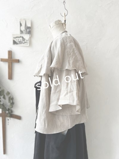 画像11: kosatofuku／リボンと大きなフリルカラーのブラウス・生成り