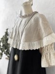 画像4: kosatofuku／フリルケープ付のリネンローギャザーワンピース・黒