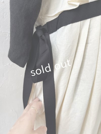 画像8: kosatofuku／フリルショルダーとプリーツリボンのワンピース・ アイボリー