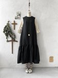 画像3: kosatofuku／フリルケープ付のリネンローギャザーワンピース・黒