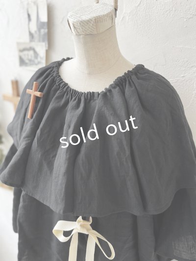 画像3: kosatofuku／リボンと大きなフリルカラーのブラウス・黒