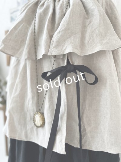 画像6: kosatofuku／リボンと大きなフリルカラーのブラウス・生成り