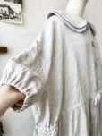 画像5: kosatofuku／二枚衿のリネンギャザーワンピース・生成り