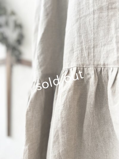 画像6: kosatofuku／フリルケープ付のリネンローギャザーワンピース・生成り