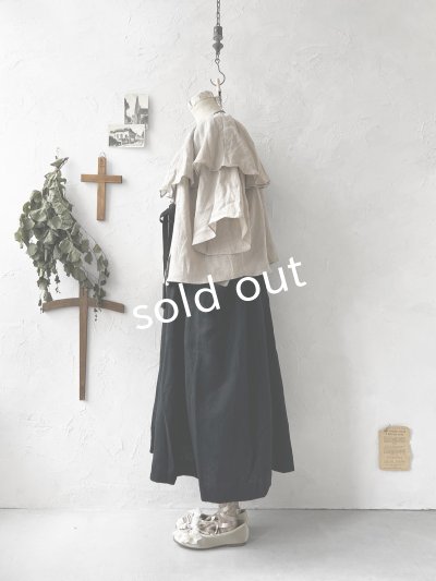 画像12: kosatofuku／リボンと大きなフリルカラーのブラウス・黒