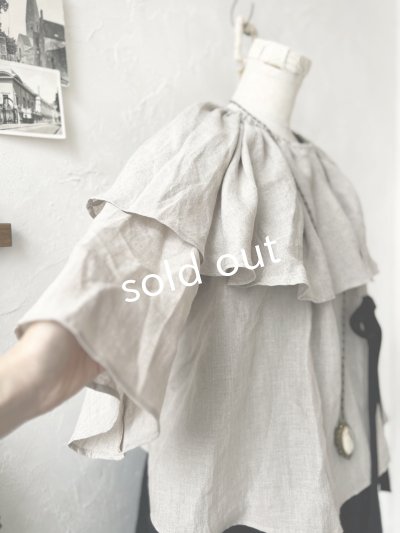 画像4: kosatofuku／リボンと大きなフリルカラーのブラウス・生成り