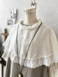 画像4: kosatofuku／フリルケープ付のリネンローギャザーワンピース・生成り