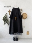 画像1: Re:born/リネンワンピース・ブラック (1)