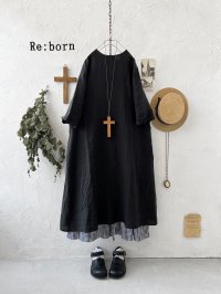 Re:born/リネンワンピース・ブラック