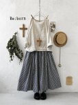 画像1: Re:born/ギャザースカート・ブラックギンガム (1)
