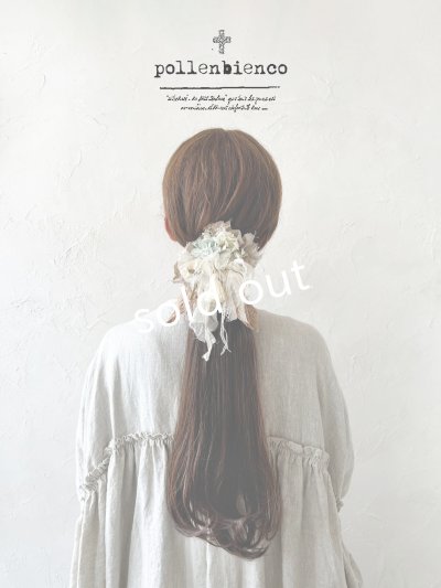 画像1: pollenbienco／アンティークレースのウィッグクリップ