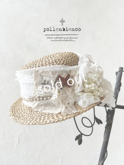 画像2: pollenbienco／アンティークレースの帽子・G