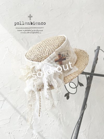 画像1: pollenbienco／アンティークレースの帽子・I