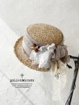 画像1: pollenbienco／アンティークレースの帽子・H (1)