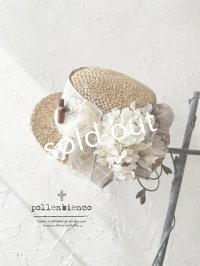 pollenbienco／アンティークレースの帽子・F