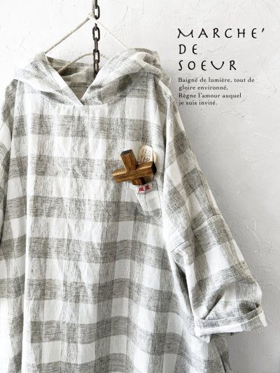 画像2: MARCHE' DE SOEUR／Ａラインフードワンピース・チェック