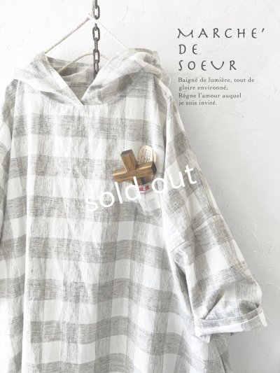 画像2: MARCHE' DE SOEUR／Ａラインフードワンピース・チェック