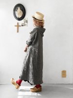 画像15: MARCHE' DE SOEUR／Ａラインフードワンピース・黒シャンブレー (15)