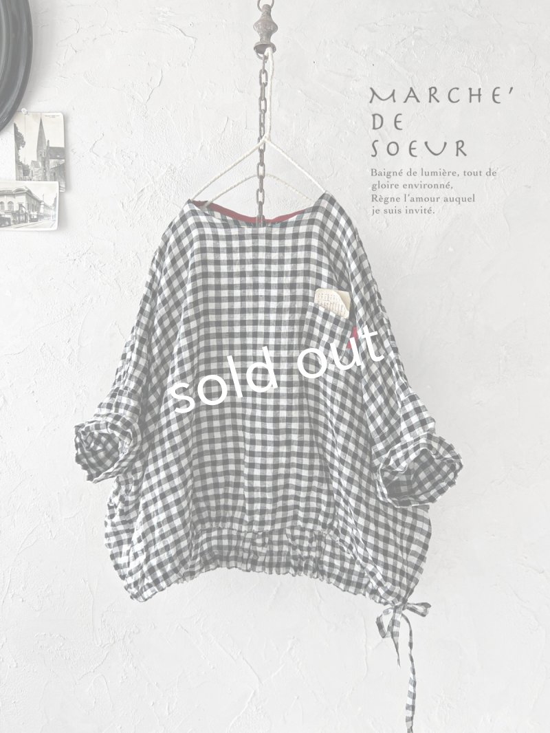 画像1: MARCHE' DE SOEUR／裾リボンプルオーバー・ギンガム (1)