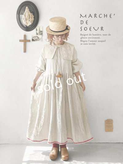 画像12: MARCHE' DE SOEUR／ギャザーワンピース・赤耳ミリチェック