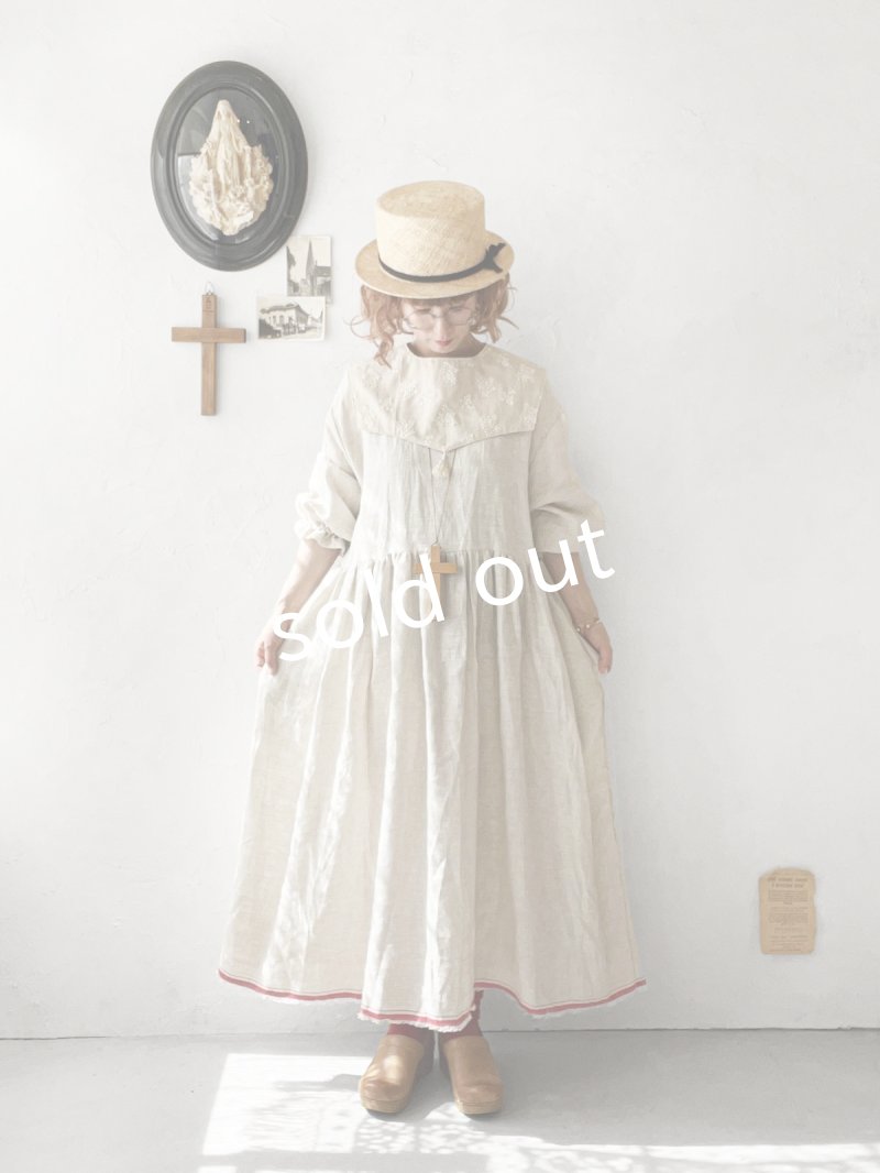 画像15: MARCHE' DE SOEUR／ギャザーワンピース・赤耳ミリチェック (15)