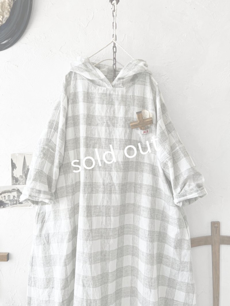 画像3: MARCHE' DE SOEUR／Ａラインフードワンピース・チェック (3)