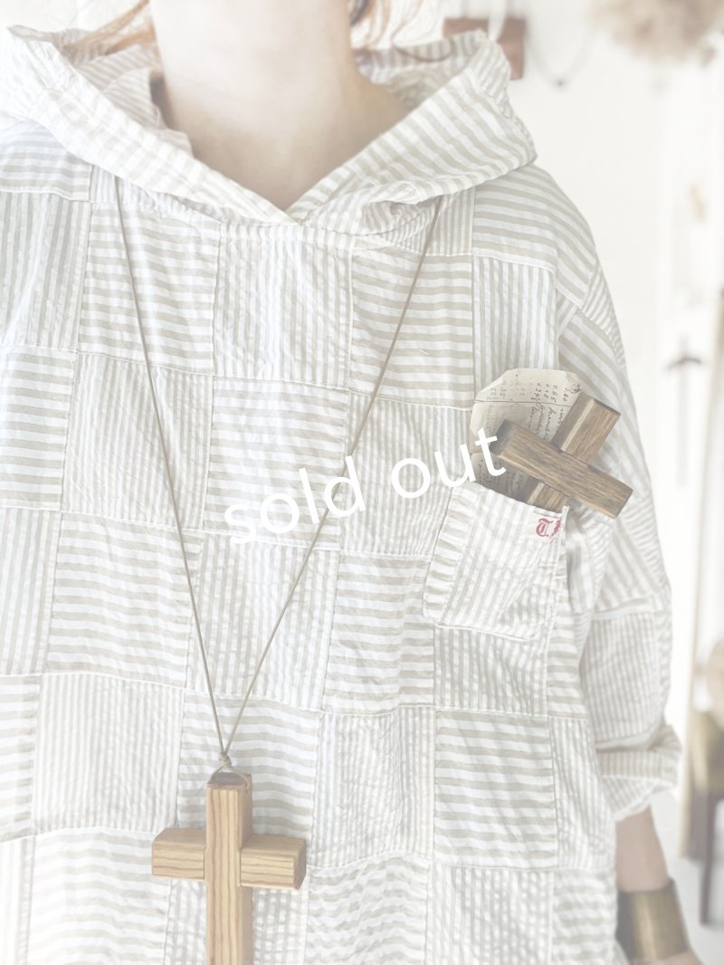 画像16: MARCHE' DE SOEUR／Ａラインフードワンピース・パッチワーク (16)