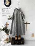 画像1: MARCHE' DE SOEUR／Ａラインフードワンピース・黒シャンブレー (1)