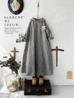 画像1: MARCHE' DE SOEUR／Ａラインフードワンピース・黒シャンブレー (1)