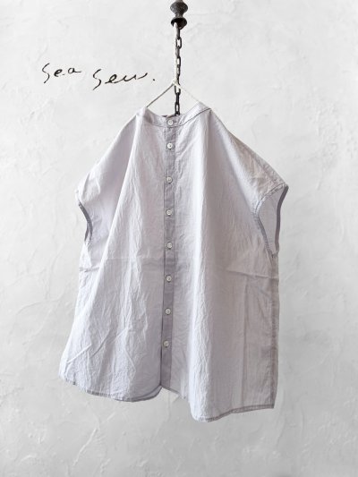 画像1: seasew.／301 スリーブレスノーカラーブラウス・ライトグレー