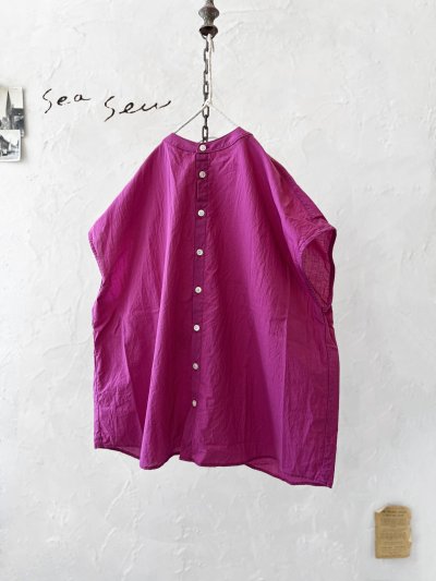 画像2: seasew.／301 スリーブレスノーカラーブラウス・ピンク