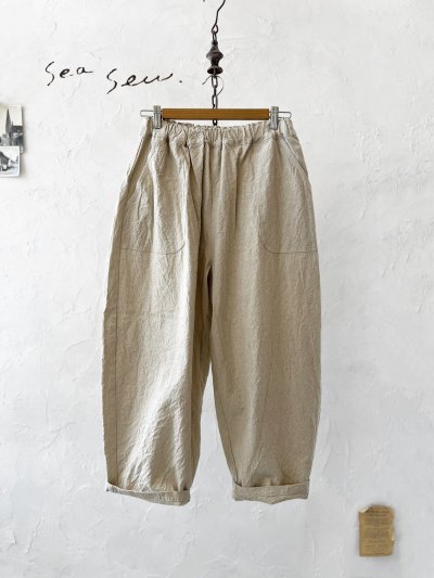 画像1: seasew.／501 キャンバス後切替コクーンパンツ・生成り
