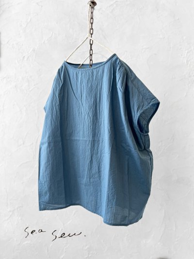 画像1: seasew.／301 フレンチスリーブプルオーバー・スモークブルー