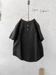 画像2: seasew.／312 ラウンドヘンリー半袖プルオーバー・ブラック (2)