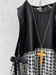 画像6: Avenue／サイドリボンノースリワンピース・黒×ギンガム