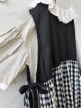 画像3: Avenue／サイドリボンノースリワンピース・黒×ギンガム