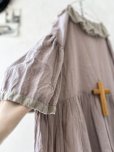 画像3: Avenue／フリル襟リネンワンピース・くすみピンクに生成り襟