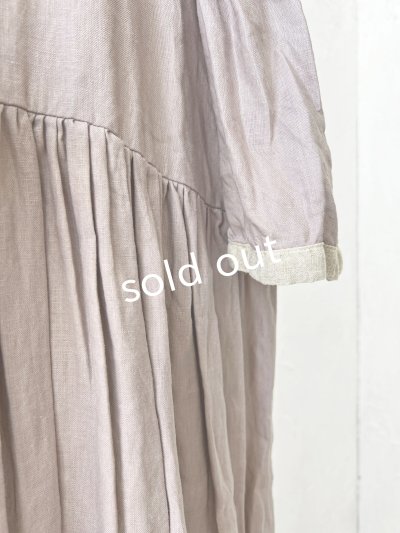 画像5: Avenue／フリル襟リネンワンピース・くすみピンクに生成り襟