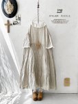 画像1: Avenue／フリル襟リネンワンピース・生成りに白襟 (1)
