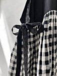 画像11: Avenue／サイドリボンノースリワンピース・黒×ギンガム