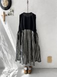 画像12: Avenue／サイドリボンノースリワンピース・黒×ギンガム