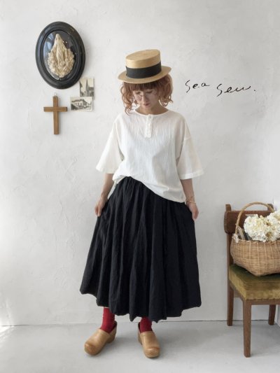 画像1: seasew.／304 ヘンリーネック半袖プルオーバー・オフ